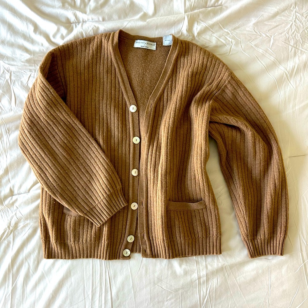 Saks Fifth Avenue 100% Virgin Wool Brown. Made in Italy.